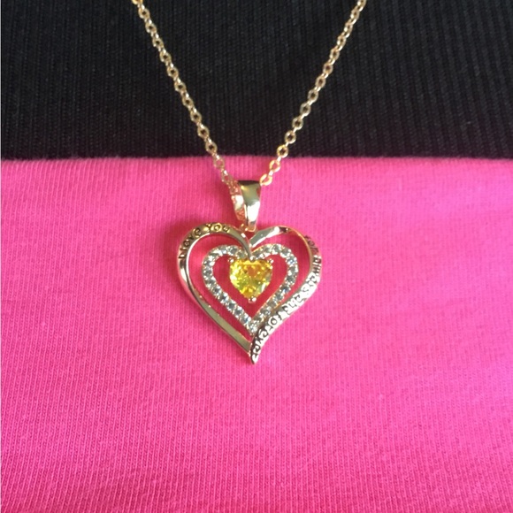 Redbee November Birthstone Heart Necklace New - Picture 3 of 16